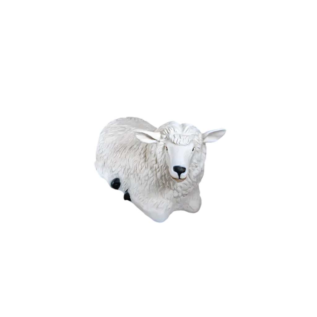 Figura owcy leżącej dużej do szopki – rozmiar 100 cm