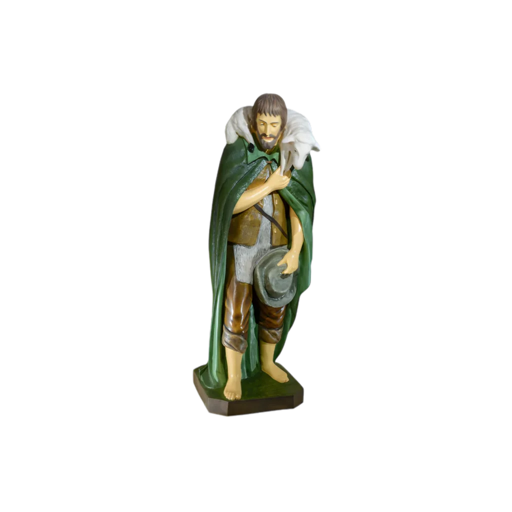 Figura pasterza z owcą na plecach do szopki – rozmiar 160 cm