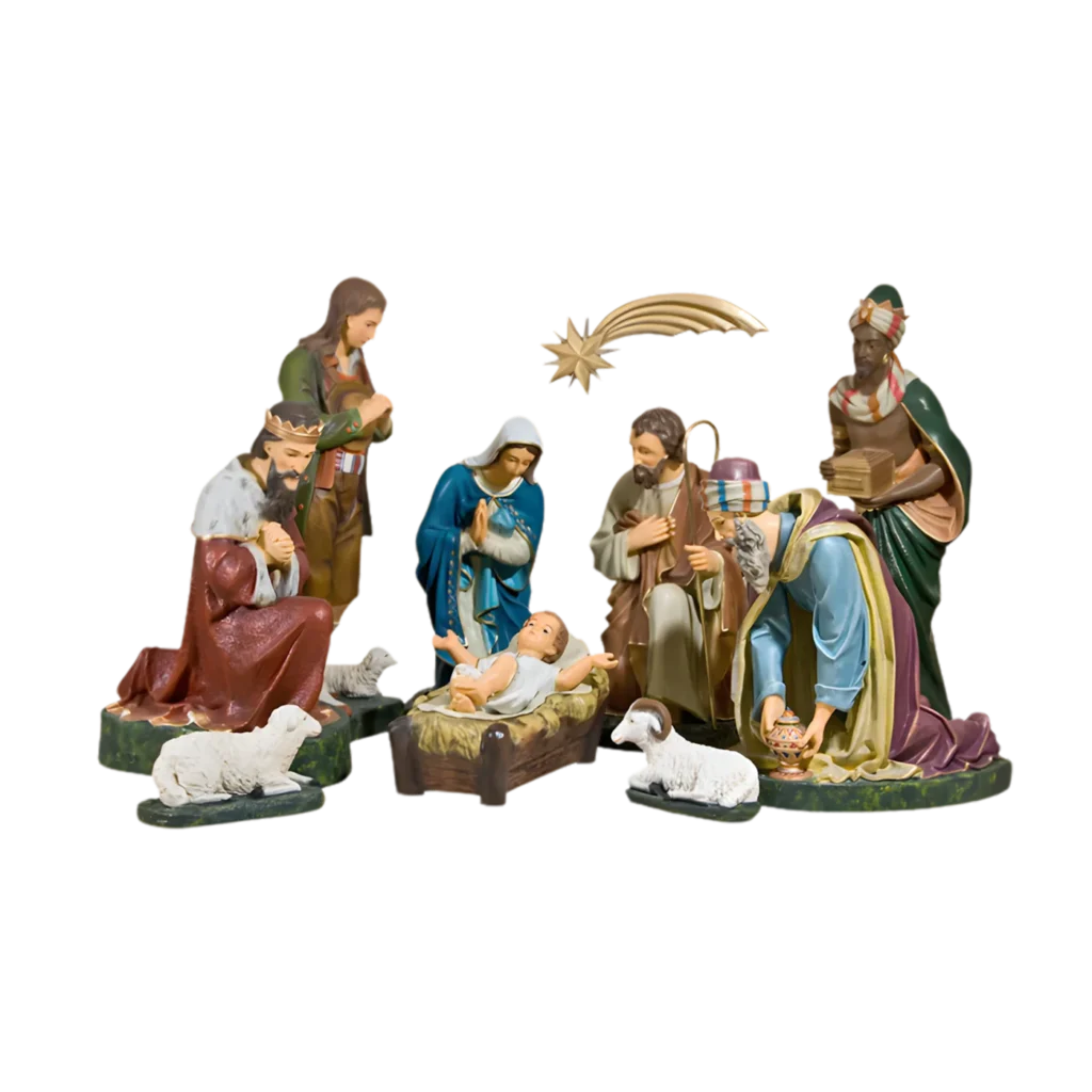 Szopka bożonarodzeniowa – zestaw 21 elementów, 80 cm