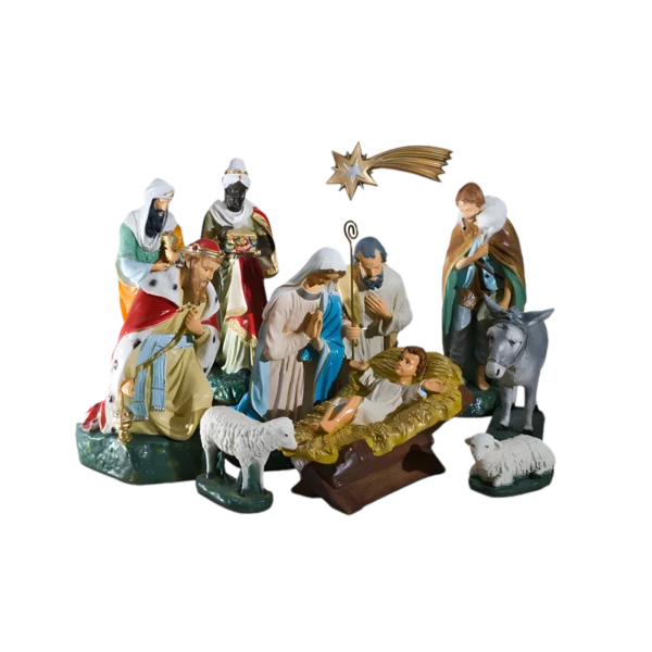 Szopka bożonarodzeniowa – zestaw 11 elementów, 55 cm