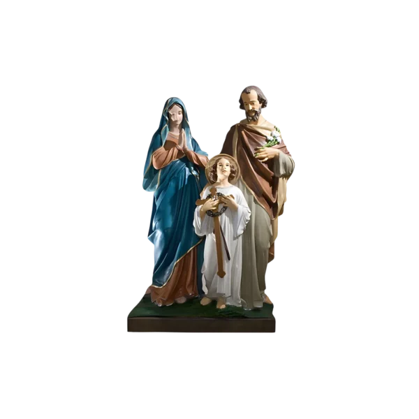 Święta Rodzina z Jezusem stojącym z krzyżem – figura religijna – rozmiar 150 cm
