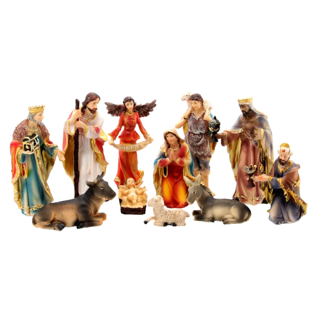 Szopka bożonarodzeniowa – zestaw 11 elementów, do 15 cm