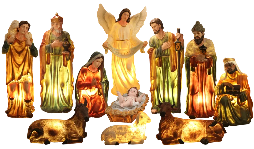 Szopka bożonarodzeniowa – zestaw 11 elementów, 100 cm, z podświetleniem