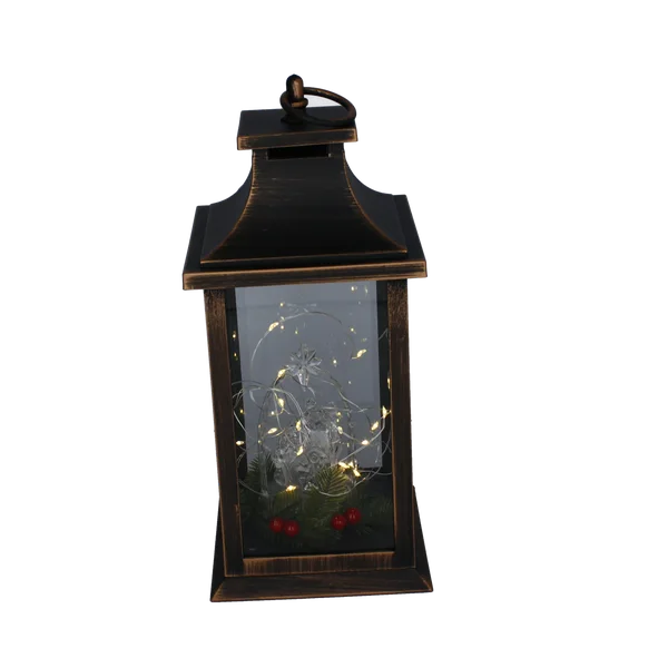 Lampion LED 14 × 14 × 30 cm ze Świętą Rodziną
