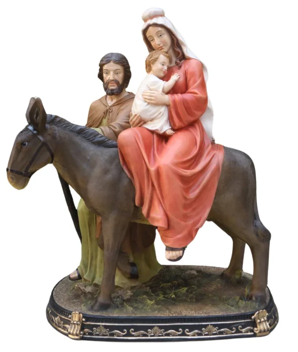 Figura Świętej Rodziny na osiołku 117 × 61 × 150 cm