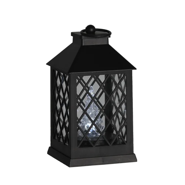 Lampion LED 10,5 × 10,5 × 19 cm z choinką